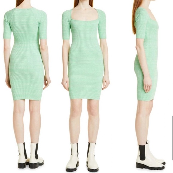 Green Ribbed Mini Dress - Picture 11 of 14